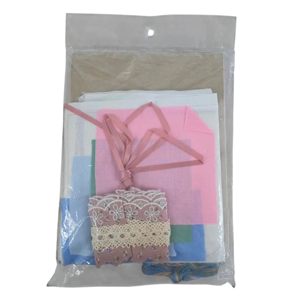 Vintage 1984 Flying Fingers Veiled Quilting Pillow Kits Set of 2 NIP Cottagecore